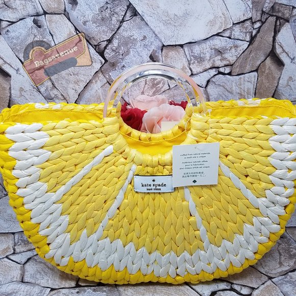 Lemon Medium Tote Picnic Perfect White Kate Spade - Picture 5 of 16